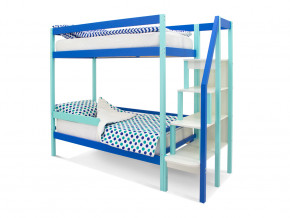 Двухъярусная кровать Svogen с бортиком мятно-синий в Верещагино - vereshchagino.magazinmebel.ru | фото