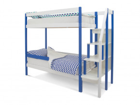 Двухъярусная кровать Svogen с бортиком синий-белый в Верещагино - vereshchagino.magazinmebel.ru | фото