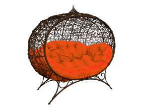 Кокон Улей на ножках с ротангом оранжевая подушка в Верещагино - vereshchagino.magazinmebel.ru | фото