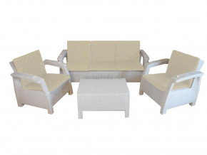 Комплект уличной мебели Yalta Premium Terrace Triple Set белый в Верещагино - vereshchagino.magazinmebel.ru | фото