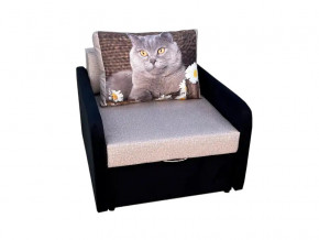 Кресло кровать Канзасик с подлокотниками кот с ромашками-2 в Верещагино - vereshchagino.magazinmebel.ru | фото