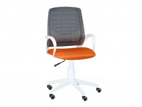 Кресло оператора Ирис white стандарт черный/оранжевый в Верещагино - vereshchagino.magazinmebel.ru | фото