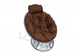 Кресло Папасан мини пружинка с ротангом коричневая подушка в Верещагино - vereshchagino.magazinmebel.ru | фото