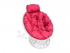 Кресло Папасан мини пружинка с ротангом красная подушка в Верещагино - vereshchagino.magazinmebel.ru | фото