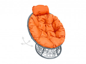 Кресло Папасан мини пружинка с ротангом оранжевая подушка в Верещагино - vereshchagino.magazinmebel.ru | фото