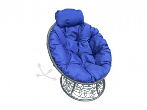 Кресло Папасан мини пружинка с ротангом синяя подушка в Верещагино - vereshchagino.magazinmebel.ru | фото