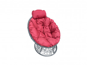 Кресло Папасан мини с ротангом красная подушка в Верещагино - vereshchagino.magazinmebel.ru | фото