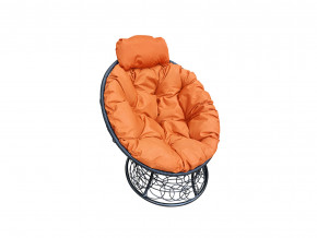 Кресло Папасан мини с ротангом оранжевая подушка в Верещагино - vereshchagino.magazinmebel.ru | фото