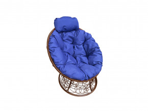 Кресло Папасан мини с ротангом синяя подушка в Верещагино - vereshchagino.magazinmebel.ru | фото