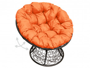 Кресло Папасан пружинка с ротангом оранжевая подушка в Верещагино - vereshchagino.magazinmebel.ru | фото