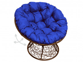 Кресло Папасан пружинка с ротангом синяя подушка в Верещагино - vereshchagino.magazinmebel.ru | фото - изображение 1