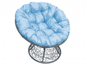Кресло Папасан с ротангом голубая подушка в Верещагино - vereshchagino.magazinmebel.ru | фото