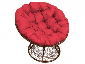 Кресло Папасан с ротангом красная подушка в Верещагино - vereshchagino.magazinmebel.ru | фото