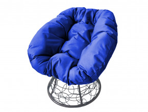 Кресло Пончик с ротангом синяя подушка в Верещагино - vereshchagino.magazinmebel.ru | фото