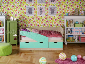 Кровать Бабочки 1600 Бирюза матовая в Верещагино - vereshchagino.magazinmebel.ru | фото
