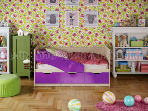 Кровать Бабочки 1600 Фиолетовый металлик в Верещагино - vereshchagino.magazinmebel.ru | фото