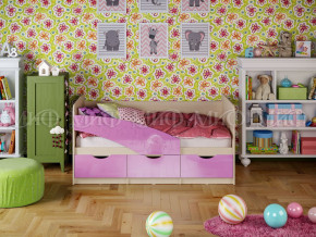 Кровать Бабочки 1600 Сиреневый металлик в Верещагино - vereshchagino.magazinmebel.ru | фото
