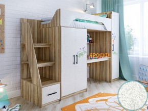 Кровать чердак Тея с пеналом с фасадом для рисования феритейл в Верещагино - vereshchagino.magazinmebel.ru | фото