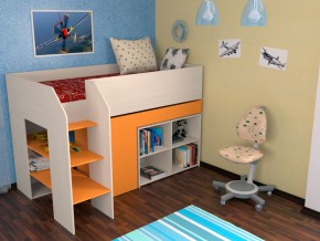 Кровать чердак Теремок 2 Оранжевый в Верещагино - vereshchagino.magazinmebel.ru | фото