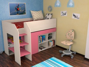 Кровать чердак Теремок 2 Розовый в Верещагино - vereshchagino.magazinmebel.ru | фото