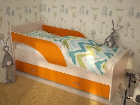 Кровать детская Максимка млечный дуб-оранж в Верещагино - vereshchagino.magazinmebel.ru | фото