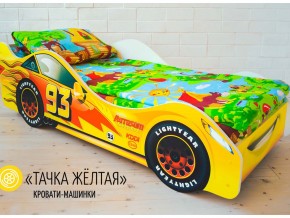 Кровать детская машина Тачка Желтая в Верещагино - vereshchagino.magazinmebel.ru | фото