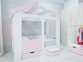 Кровать детская Теремок без ящика розовая в Верещагино - vereshchagino.magazinmebel.ru | фото - изображение 2