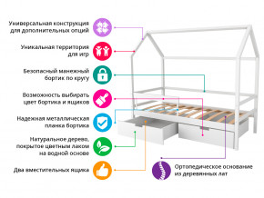 Кровать-домик Svogen с фото с ящиками и бортиком белый/мишки в Верещагино - vereshchagino.magazinmebel.ru | фото - изображение 2