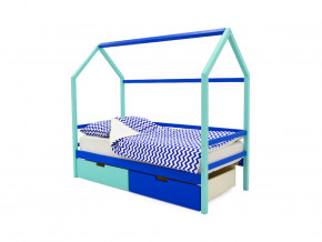 Кровать-домик Svogen с ящиками мятно-синий в Верещагино - vereshchagino.magazinmebel.ru | фото