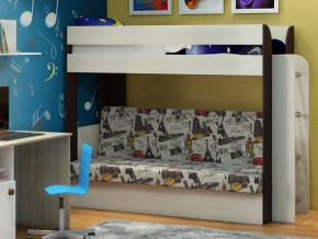 Кровать двухъярусная Карамель 75 венге ткань биг бен в Верещагино - vereshchagino.magazinmebel.ru | фото