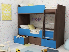 Кровать двухъярусная Малыш двойняшка бодега-голубой в Верещагино - vereshchagino.magazinmebel.ru | фото