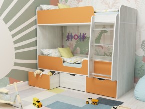 Кровать двухъярусная Малыш двойняшка винтерберг-оранжевый в Верещагино - vereshchagino.magazinmebel.ru | фото