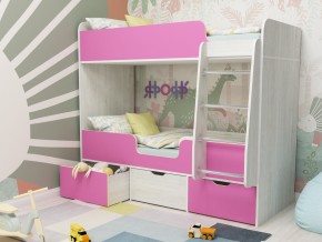 Кровать двухъярусная Малыш двойняшка винтерберг-розовый в Верещагино - vereshchagino.magazinmebel.ru | фото