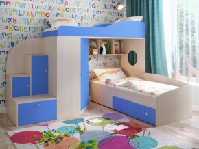 Кровать Кадет 2 Дуб молочный-голубой в Верещагино - vereshchagino.magazinmebel.ru | фото