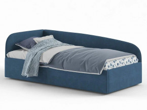 Кровать мягкая Денди на латах рогожка синяя в Верещагино - vereshchagino.magazinmebel.ru | фото