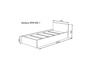Кровать Мори КРМ 900.1 графит в Верещагино - vereshchagino.magazinmebel.ru | фото - изображение 2