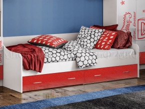 Кровать с ящиками Вега Алфавит Красный в Верещагино - vereshchagino.magazinmebel.ru | фото