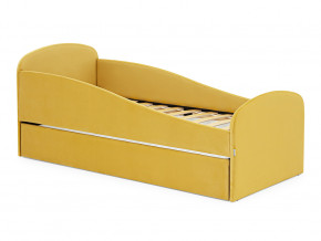 Кровать с ящиком Letmo горчичный (велюр) в Верещагино - vereshchagino.magazinmebel.ru | фото