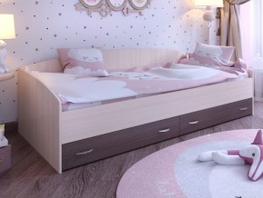 Кровать с выкатными ящиками Дуб молочный-Бодего в Верещагино - vereshchagino.magazinmebel.ru | фото