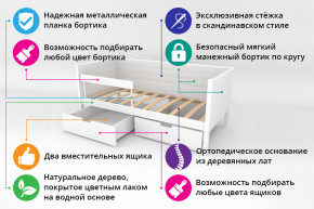 Кровать-тахта Svogen мягкая с ящиками и бортиком с фото белый/барашки в Верещагино - vereshchagino.magazinmebel.ru | фото - изображение 2