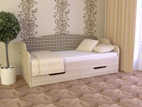 Кровать Юниор Тип 2 Микровелюр-плетенка светлая 800х1600 в Верещагино - vereshchagino.magazinmebel.ru | фото
