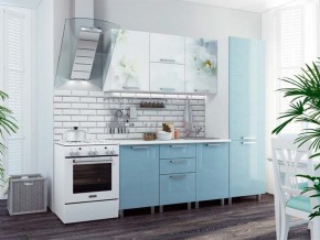 Кухня 2100 Бьянка голубые блестки в Верещагино - vereshchagino.magazinmebel.ru | фото