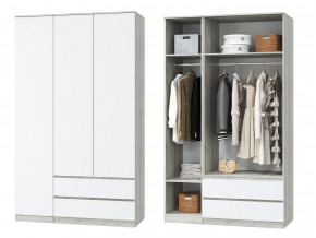 Шкаф для одежды трехдверный Лори дуб серый, белый в Верещагино - vereshchagino.magazinmebel.ru | фото