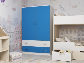 Шкаф двухстворчатый белый-голубой в Верещагино - vereshchagino.magazinmebel.ru | фото