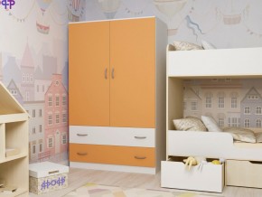 Шкаф двухстворчатый белый-оранж в Верещагино - vereshchagino.magazinmebel.ru | фото