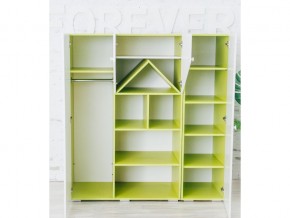 Шкаф-стеллаж Домик с пеналами зеленый-белый в Верещагино - vereshchagino.magazinmebel.ru | фото - изображение 2